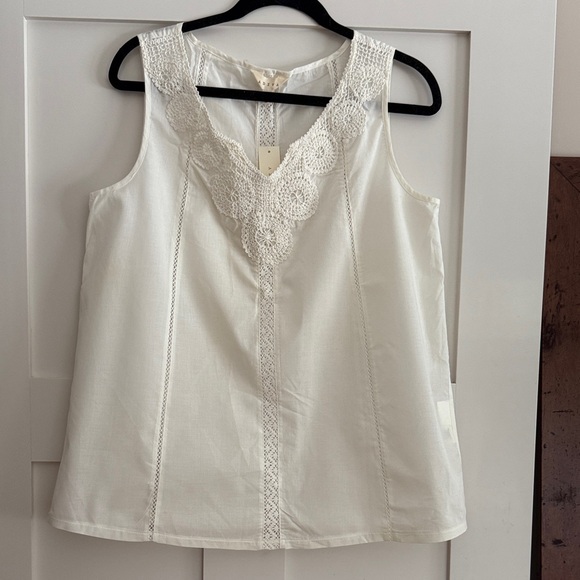 Adiva Tops - Adiva Lace Trim Women's Sleeveless Top.  New with Tags!